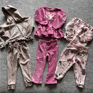 Girls Cozy Pink & Mauve Outfit Bundle — Minnie & Heart Tops